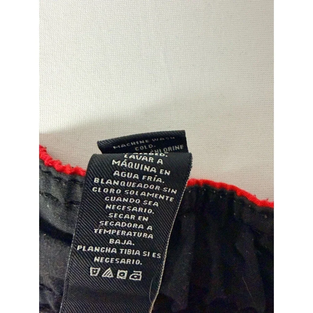 OP Ocean Pacific Mens 3XL 48-50 Red Black Swim Trunks Mesh Lined Cargo